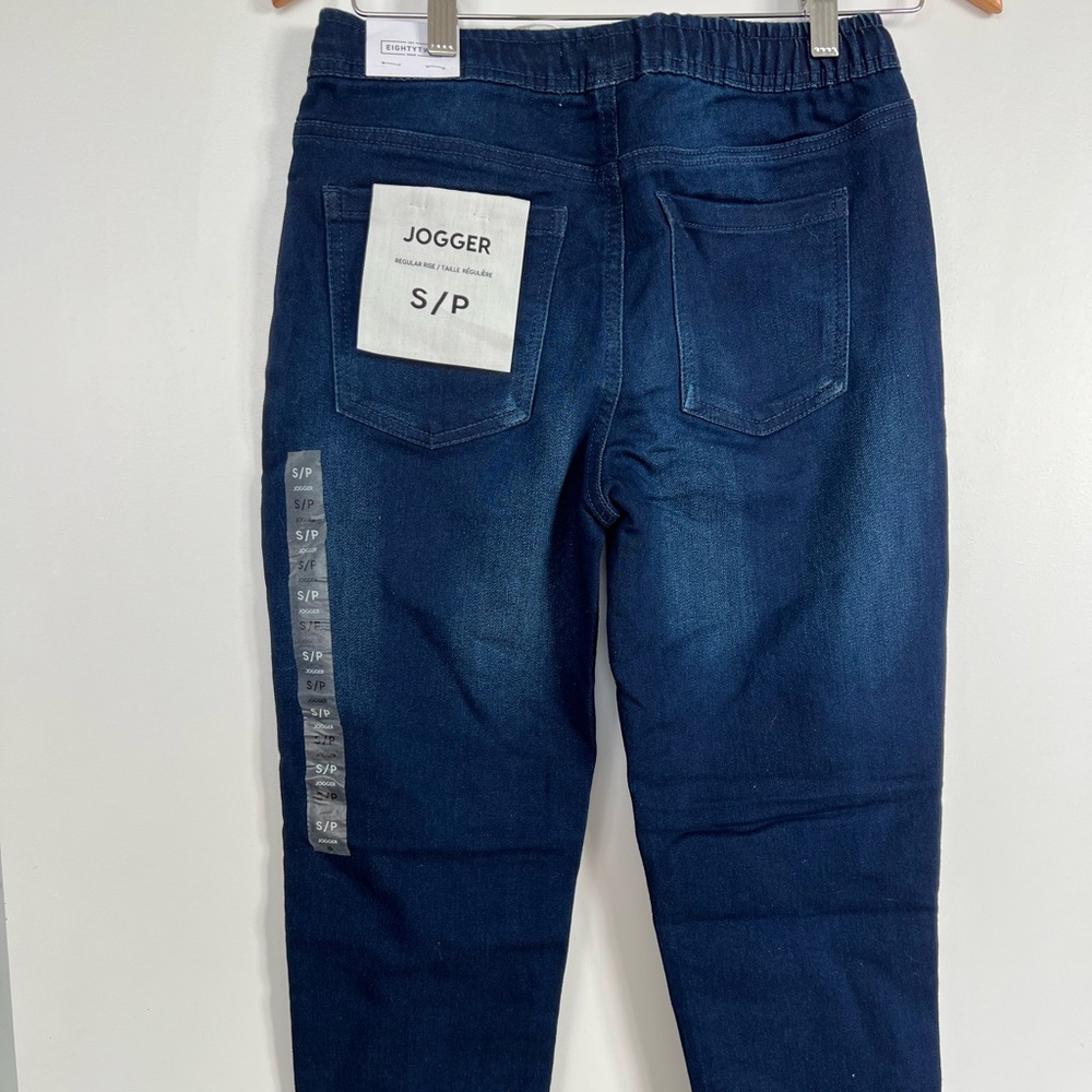Regular rise denim jogger